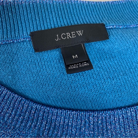 Blue metallic split hem Crewneck sweater - Picture 5 of 5